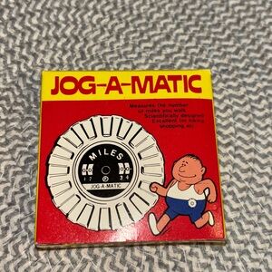 Vintage Jog-A-Matic Pedometer with Cartoon Design